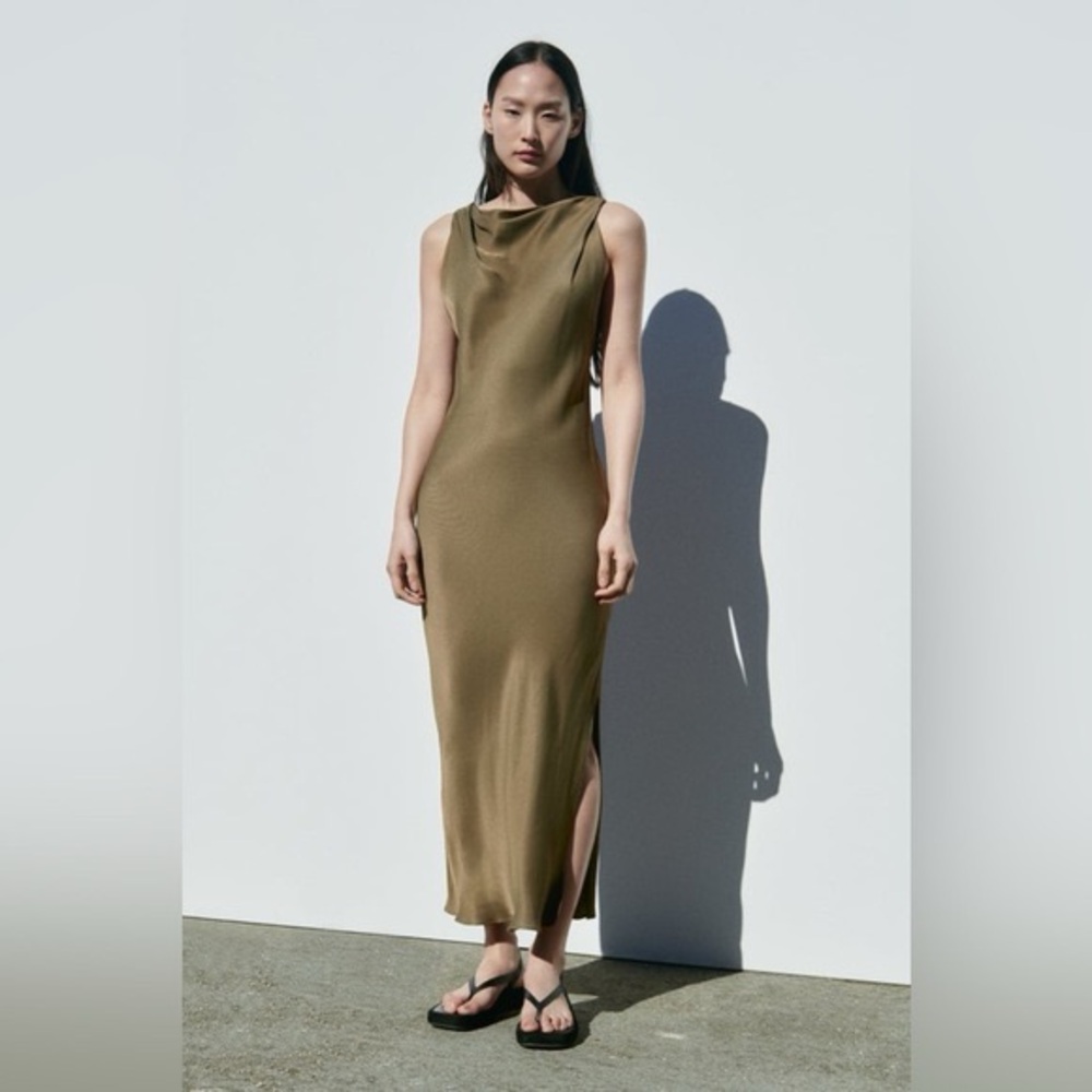 Olive Green Sleeveless Dress